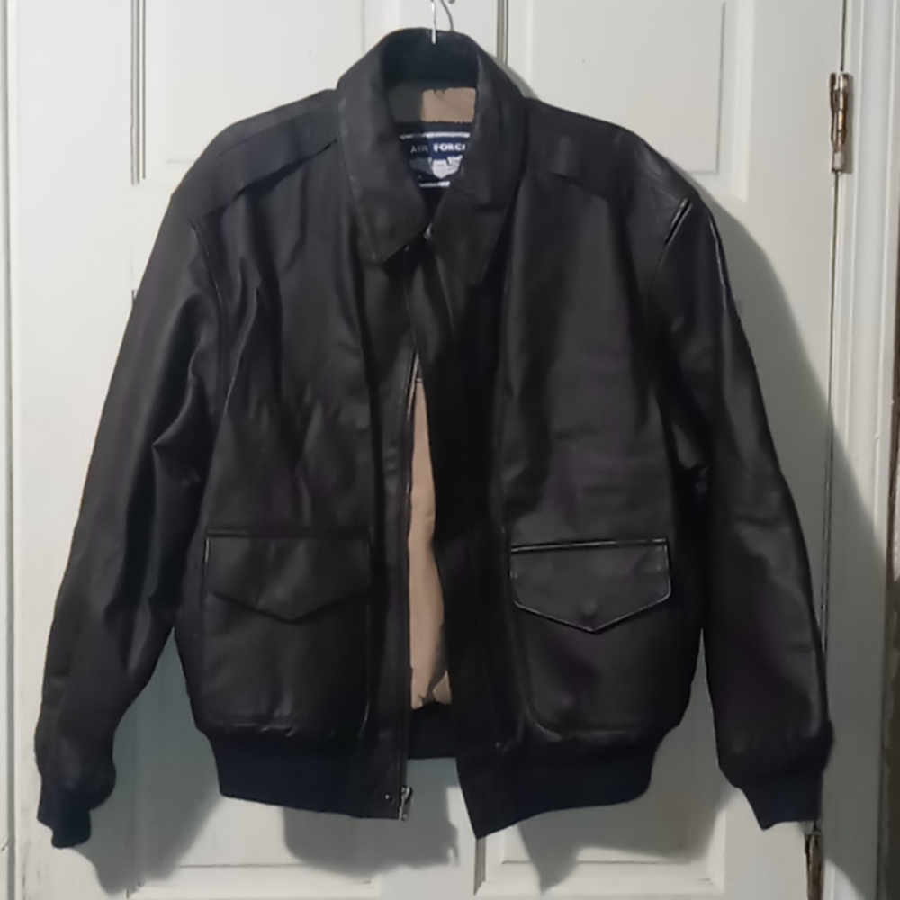 Air force. Dark brown bomber jacket